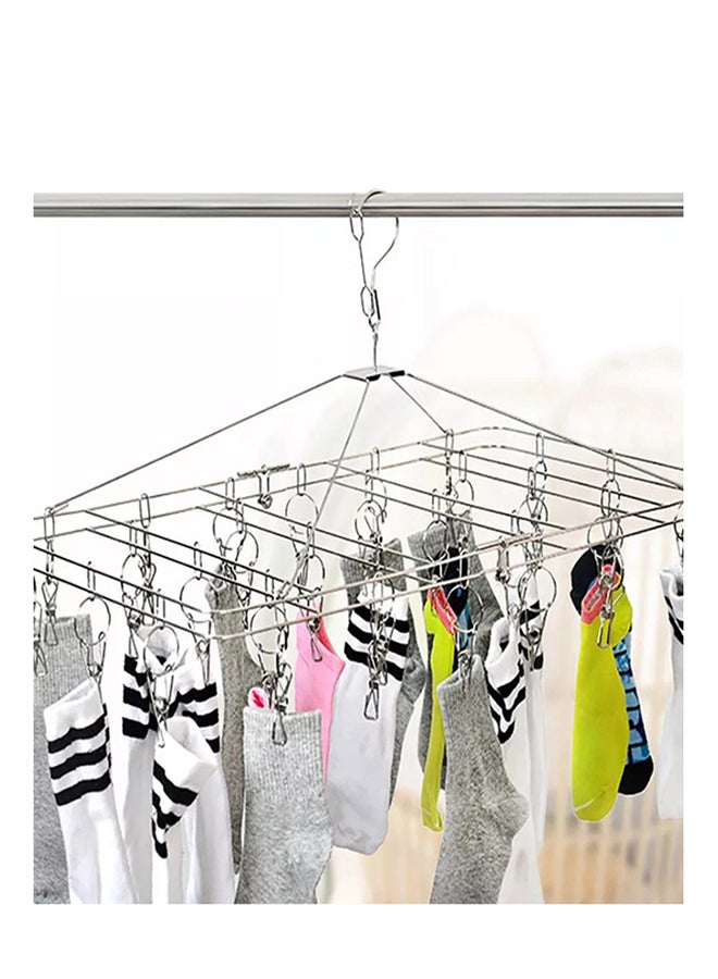 fashionhome Stainless Steel Square Shaped Clothes Hanger Silver 38cm - Image 5