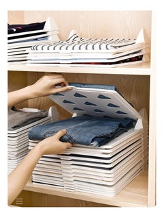 fashionhome 5 Pieces Fast Clothes Fold Closet Organization Board White 29x35cm  - Image 3