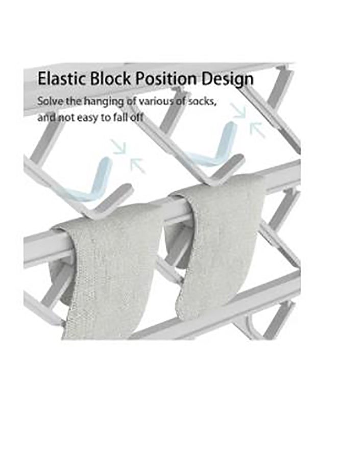 fashionhome Plastic Foldable Windproof Buckle Socks Storage Rack Grey/White 30x48.5cm - Image 4
