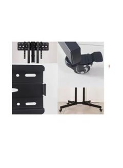 Mobile TV Stand for 32-70 Inch Flat LED LCD OLED Screen Floor TV mount with Wheels Shelves Height Adjustable Tilt TV Cart for Samsung, Sony, LG, Hisense Smart TV Black - v1649062725/N46527924A_4