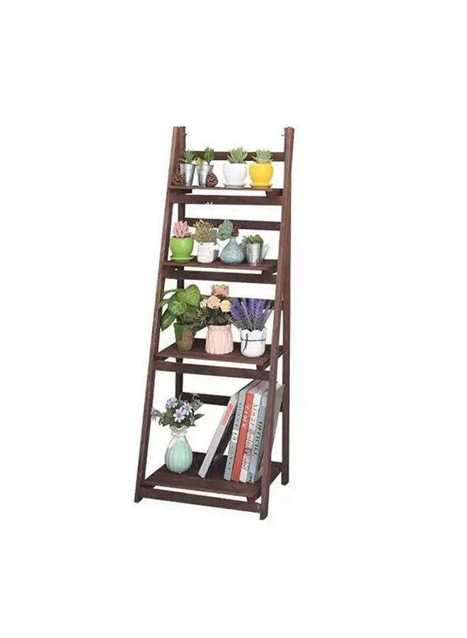 fashionhome Multi-Layer Wooden Shelf Brown 42x112x32.5cm  - Image 4