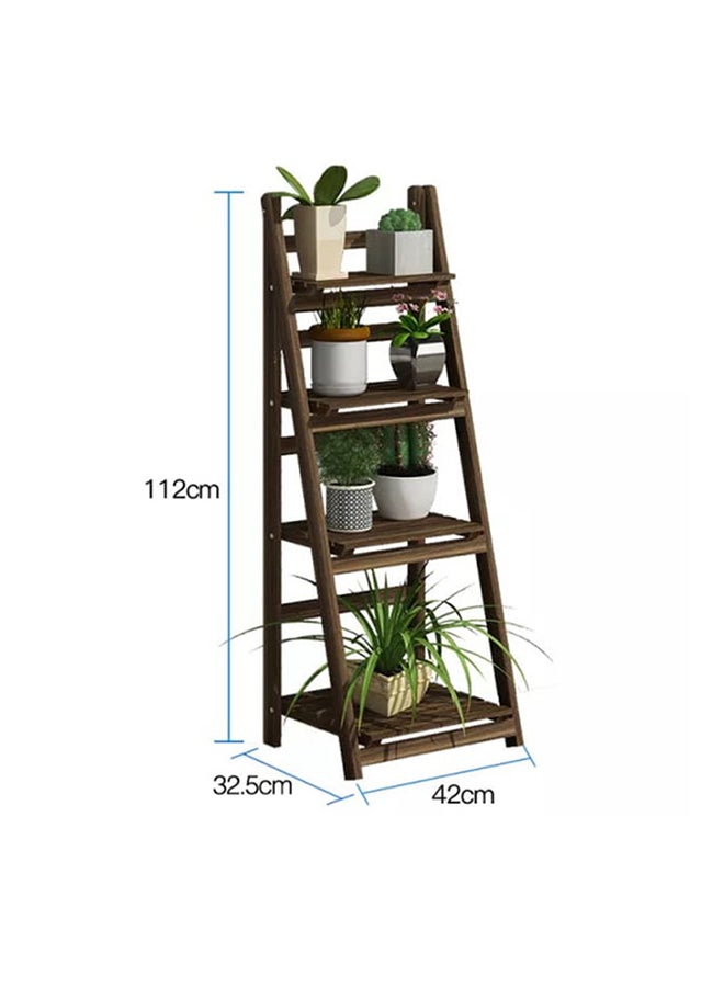 fashionhome - Multi-Layer Wooden Shelf Brown 42x112x32.5cm - Image 1