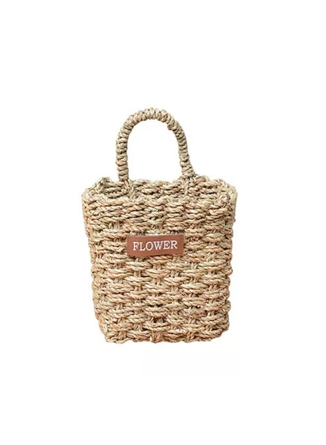 فاشون هوم مزهرية خشبية على شكل سلة زهور بني 12x13x14سم - Image 4