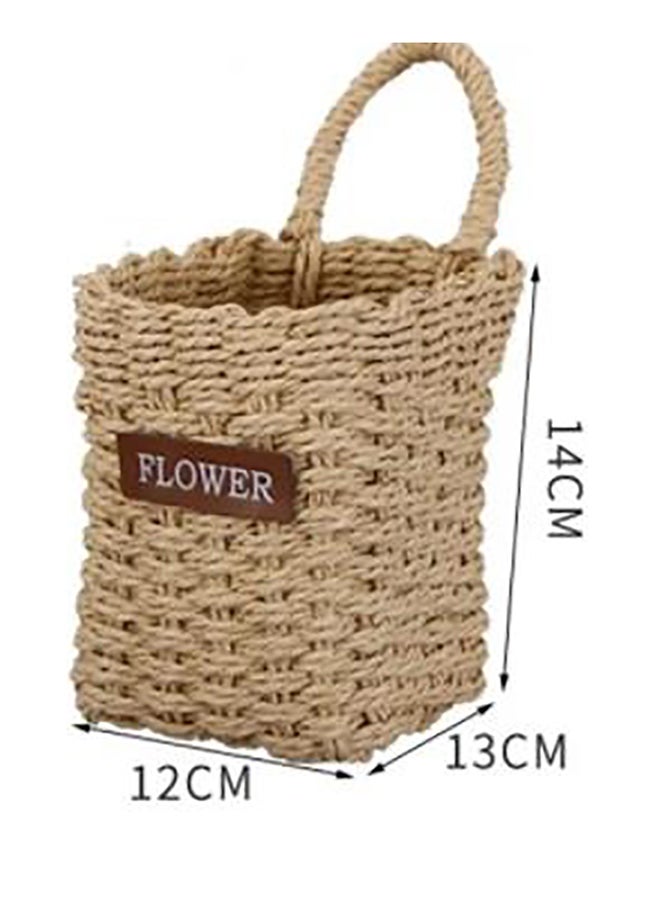 فاشون هوم مزهرية خشبية على شكل سلة زهور بني 12x13x14سم - Image 5