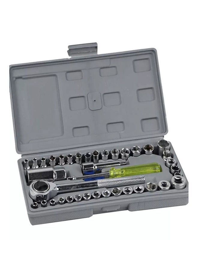 fashionhome 40-Piece Socket Wrench Set Silver/Yellow/Blue  - Image 4