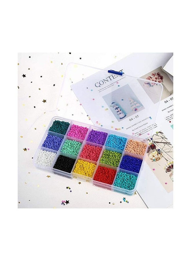 15000-Piece Glass Beads And Alphabet Letter Jewellery Making Kit - Image 4