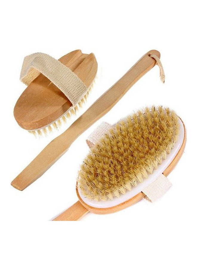 Dry Brush Wooden Natural Brush With Removable Hand Beige - Image 1