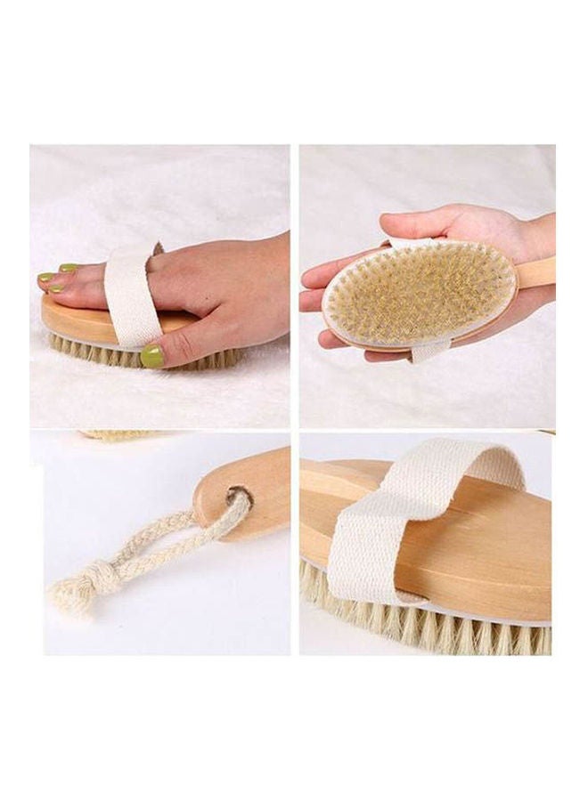 Dry Brush Wooden Natural Brush With Removable Hand Beige - Image 2