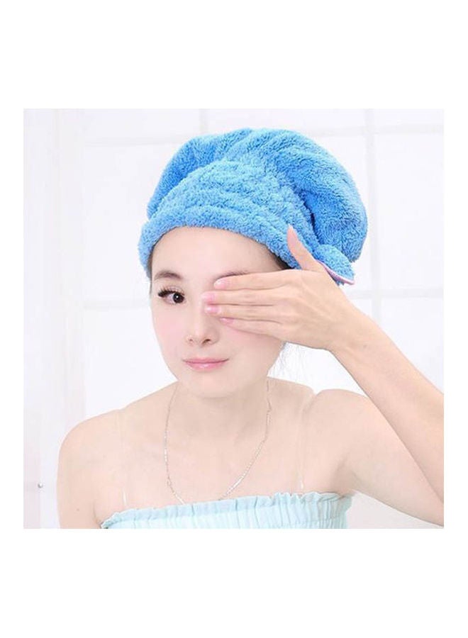 Microfiber Hat Hair Drying Towel Blue - Image 1