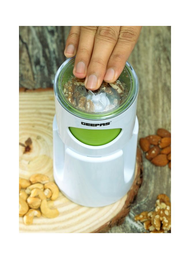 GEEPAS - Wet & Dry Grinder Powerful Copper Motor | Stainless Steel Blades | Smoothies-Protein Shakes And Spice Grinder 280.0 W GCG41015 White, Green - Image 1