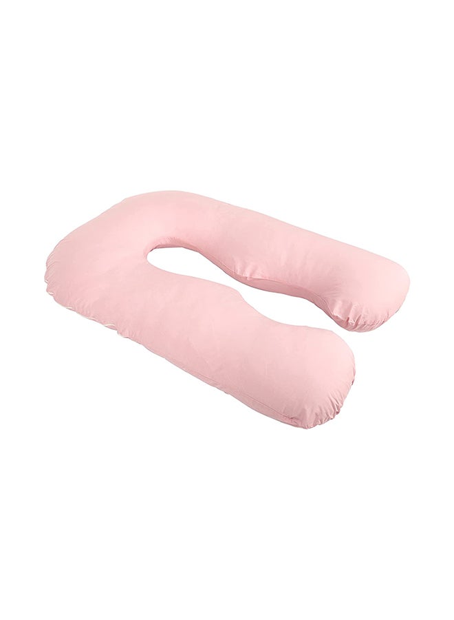 Generic Ultra-Soft Cotton U-Shaped Maternity Pillow, Comfortable and Relaxing, Breathable Material, Pink Cotton Pink 120x80cm  - Image 2