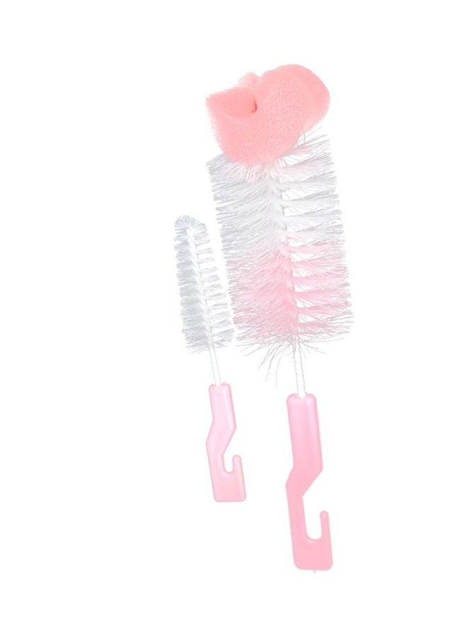 2-Piece Feeding Bottle Cleaning Brush Set With BPA-free and PP Food, Pink/White - v1649070405/N28747388A_1