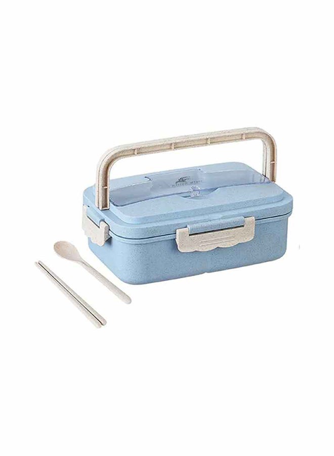 Generic Wheat Straw Microwave Spill-proof Lunch Box ,Blue- 21x13x7 inch Blue 21x13x7inch  - Image 1