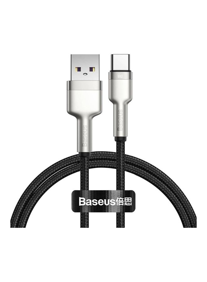 Baseus Cafule Series 2m Metal Data Cable USB to Type-C 66W Fast Charging Cable for Huawei P30, P20 Lite, P20, Mate 20, Mate 20 pro, Mate RS, Honor View 20,Honor Magic 2 etc. and all Android devices () Black - Image 1