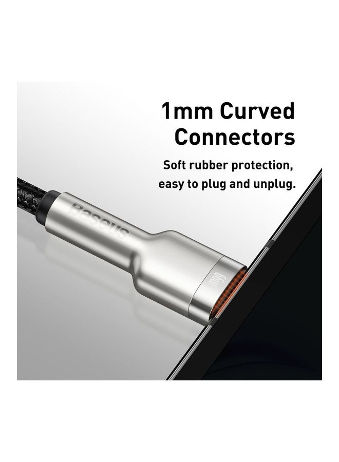 Baseus Cafule Series 2m Metal Data Cable USB to Type-C 66W Fast Charging Cable for Huawei P30, P20 Lite, P20, Mate 20, Mate 20 pro, Mate RS, Honor View 20,Honor Magic 2 etc. and all Android devices () Black - Image 4