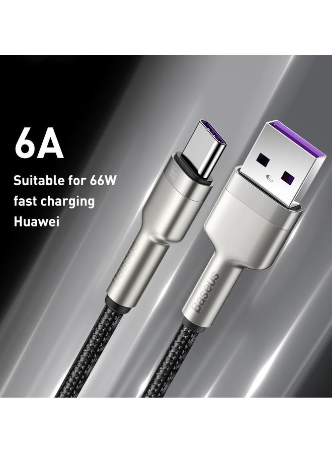 Baseus Cafule Series 2m Metal Data Cable USB to Type-C 66W Fast Charging Cable for Huawei P30, P20 Lite, P20, Mate 20, Mate 20 pro, Mate RS, Honor View 20,Honor Magic 2 etc. and all Android devices () Black - Image 3