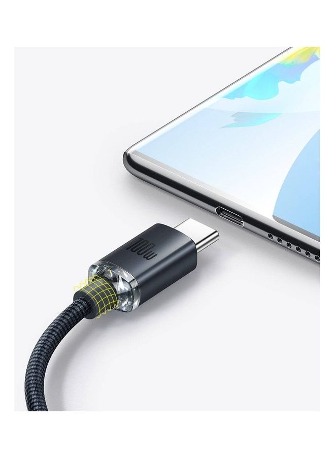 Baseus 100W USB-A to USB-C Cable Fast Charge, Aluminum Alloy Casing Nylon Braided Type-C Cable for Pad Air/iPad Pro, Samsung Galaxy S21/S10/S9/Plus, Huawei, Xiaomi and Many More (1.2M) Black - Image 4