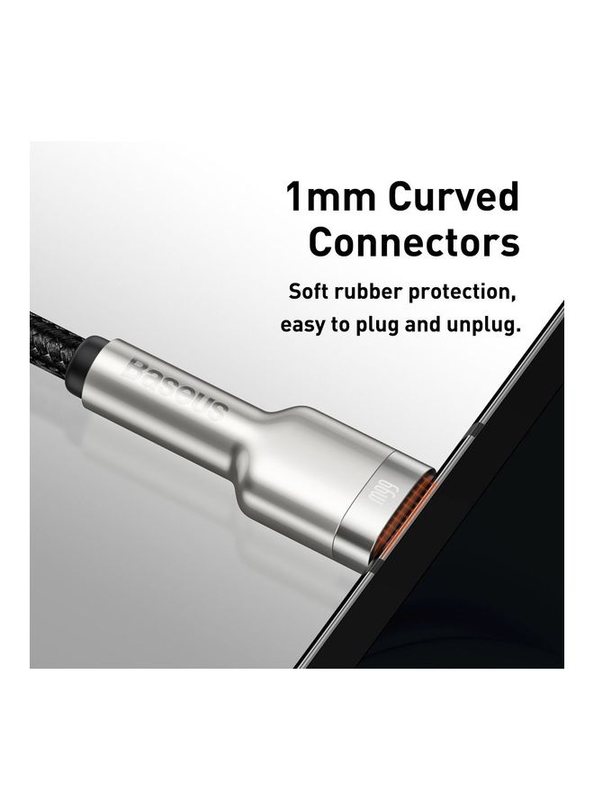 Baseus Cafule Series 1m Metal Data Cable USB to Type-C 66W Fast Charging Cable for Huawei P30, P20 Lite, P20, Mate 20, Mate 20 pro, Mate RS, Honor View 20,Honor Magic 2 etc. and all Android devices () Black  - Image 4