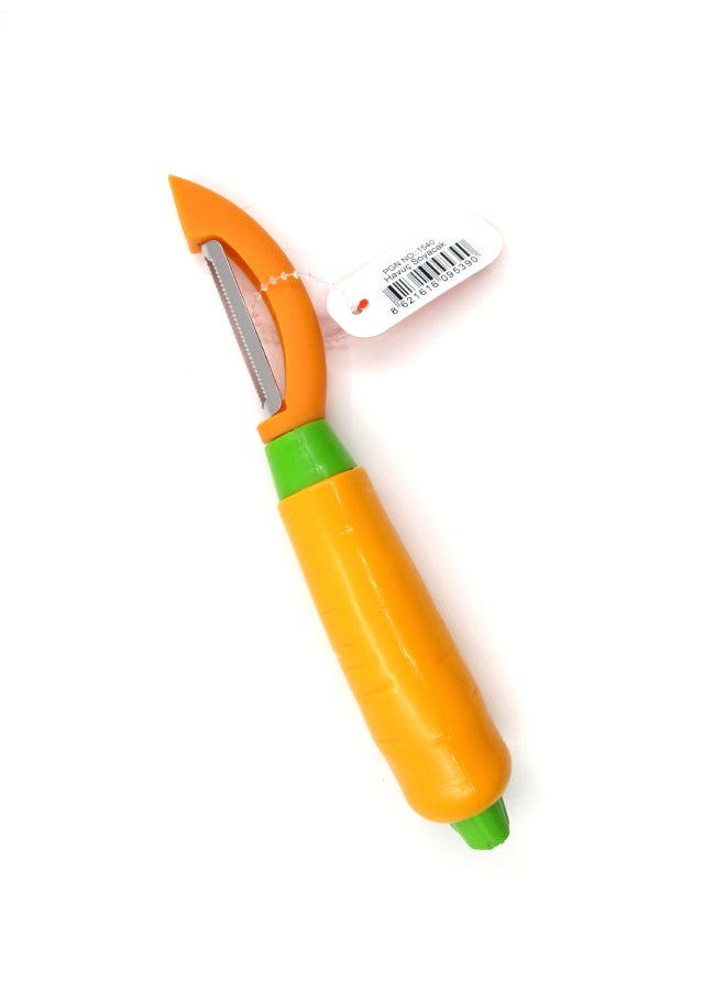 Penguen Carrot Shape Peeler Orange/Silver/Green 19.5x3x3cm - Image 3