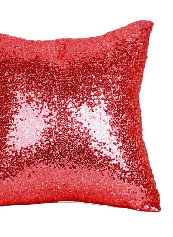 Amal - Reversible Sequin Cushion Cover Unique Luxury Quality Decor Items For The Perfect Stylish Home Red 40 x 40cm - Image 1