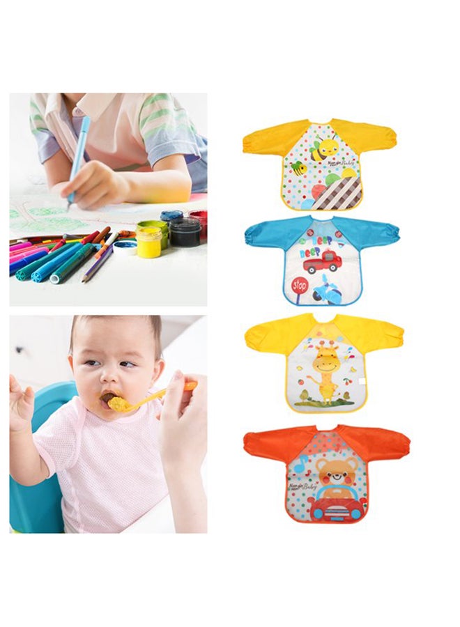 Generic Cute Cartoon Animals Waterproof Colorful Printed Children Full Sleeve Bib  - Image 5