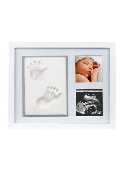 Keepsake Baby Hand And Foot Print Casting Mold With Photo Frame Memory Kit - White