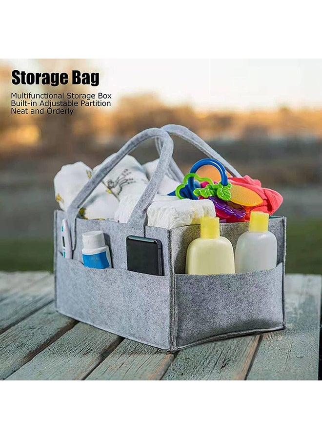 Baby Changing Diaper Organizer Basket Nursery Diapers Table Caddy Bag -Grey - Image 2