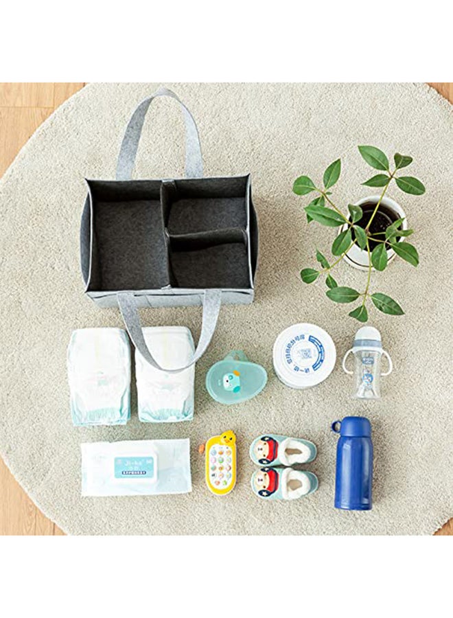Baby Changing Diaper Organizer Basket Nursery Diapers Table Caddy Bag -Grey - Image 3