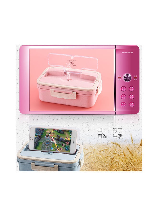 Generic - Wheat Straw Microwave Compatible Lunch Box With Cutlery Healthy Food Container ABS Pink 8.5x5.9x2.2cm - Image 1