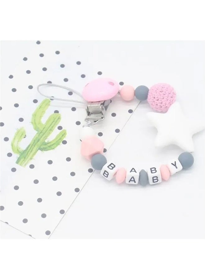 Cute Shape Handmade Baby Safe Silicone Teething Pacifier Clips Holder Chain  - Image 4
