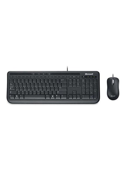 Wired Keyboard With Mouse Combo Black