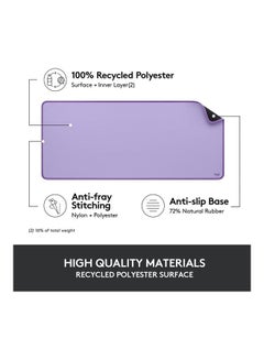 Logitech Logitech Desk Mat Studio Series, Multifunctional Large Desk Pad, Extended Mouse Mat, Office Desk Protector with Anti slip Base, Spill resistant Durable Design, Lavender, 956-000054, Medium- Purple  - Image 4