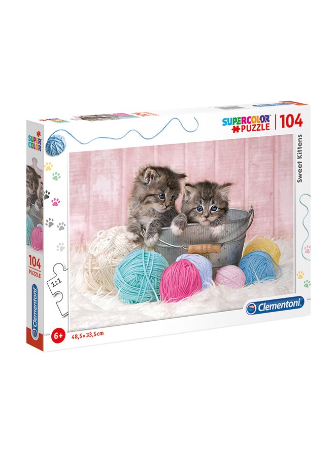 Clementoni 104-Piece Sweet Kitten Puzzle 48.5x33.5cm - Image 1