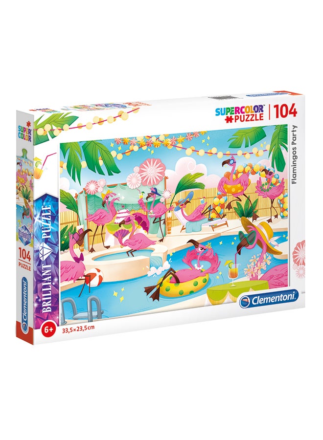 كلمينتوني أحجية قطع تركيب بتصميم طيور الفلامنجو في حفلة رائعة من 104 قطع 33.5x23.5سم - Image 1