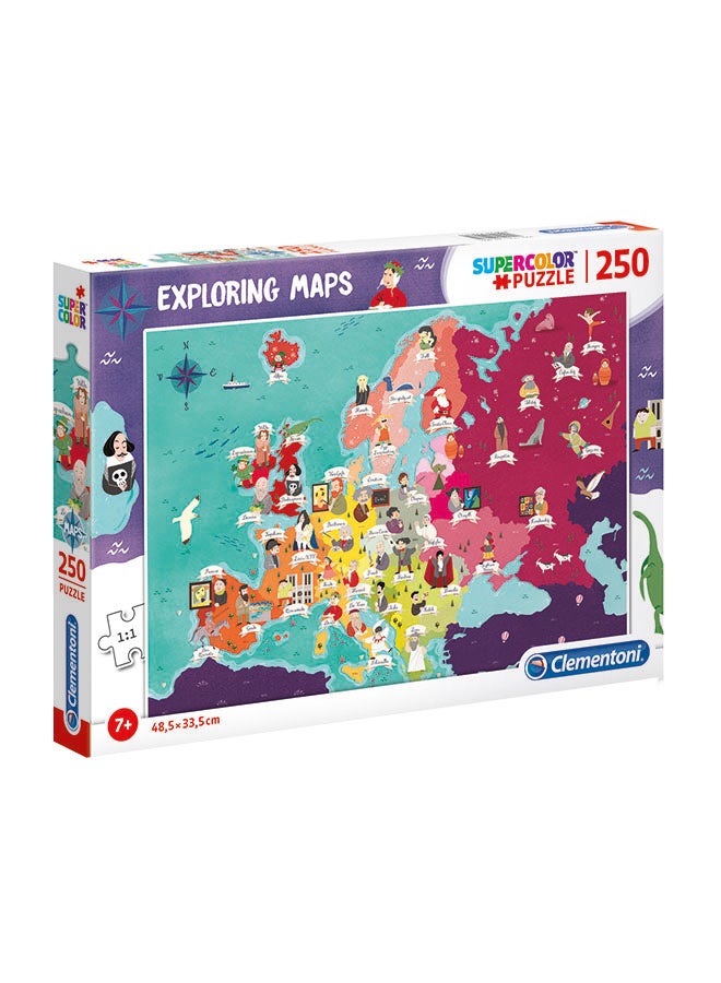 Clementoni Puzzle Map Geo Euro Monument 250 Pieces 34.3cm - Image 1