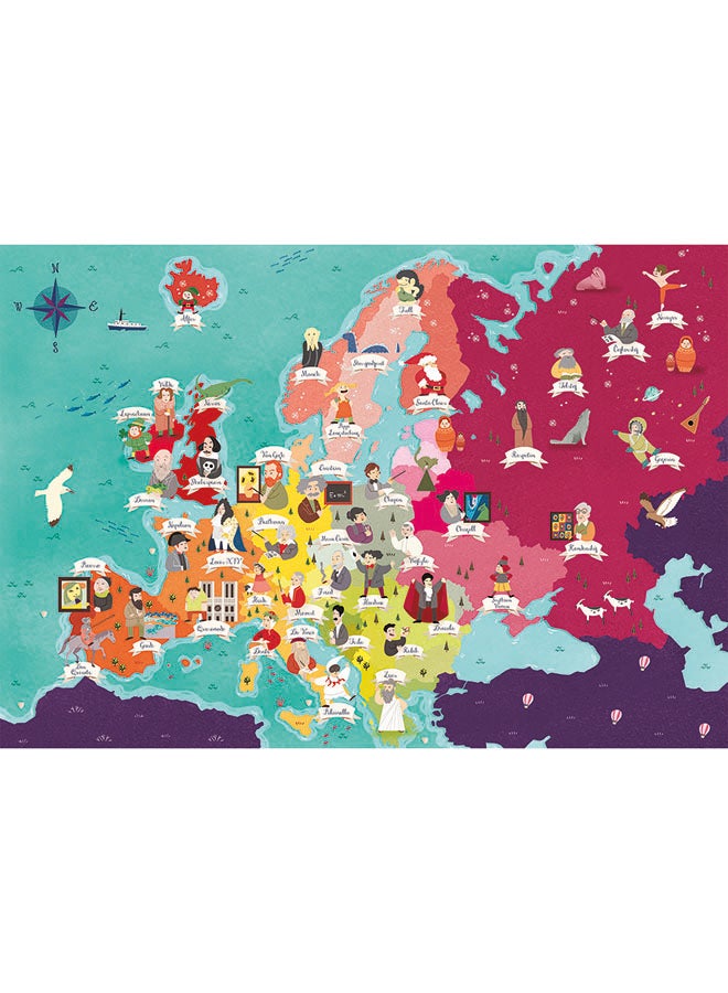 Clementoni Puzzle Map Geo Euro Monument 250 Pieces 34.3cm - Image 2