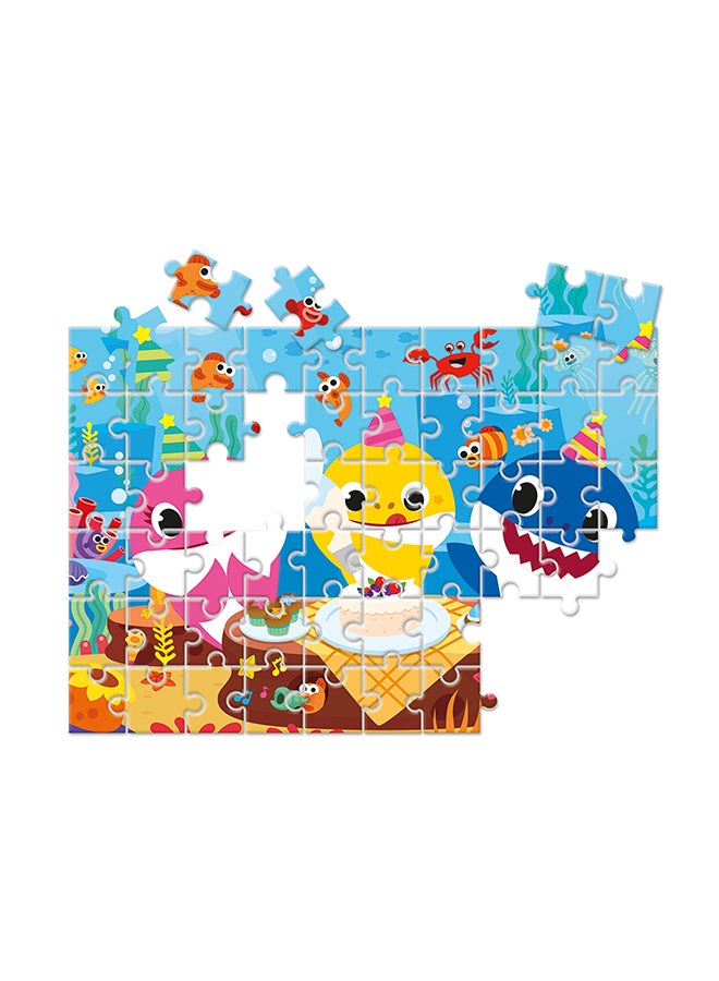 كلمينتوني لعبة أحجيات قطع تركيب بيبي شارك مزدوجة الوجه مكونة من 60 قطعة 20.2سم - Image 4