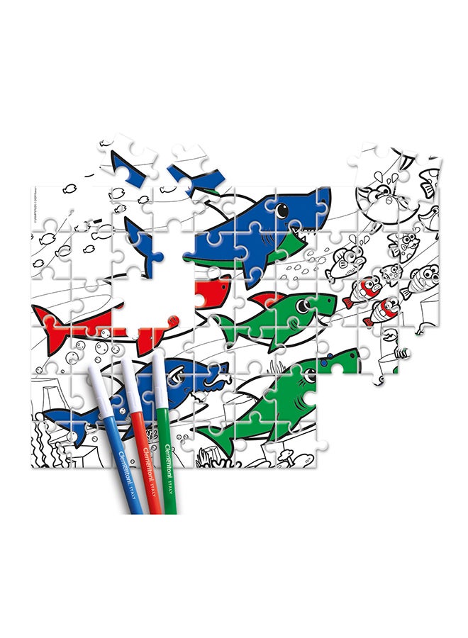 كلمينتوني لعبة أحجيات قطع تركيب بيبي شارك مزدوجة الوجه مكونة من 60 قطعة 20.2سم - Image 5