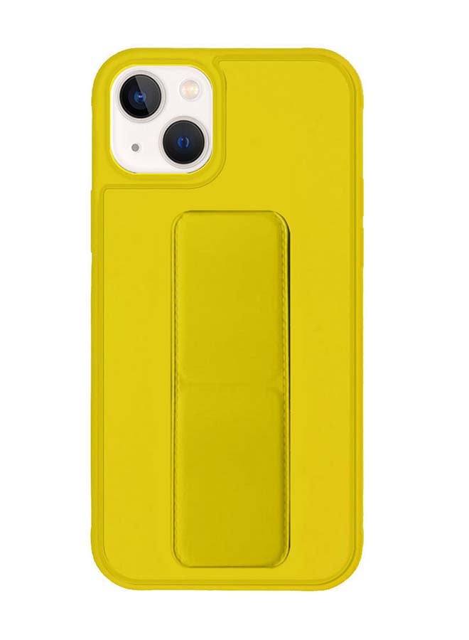 مارجون غطاء حماية واق مع مسند بمقبض للإصبع لهاتف أبل آيفون 13 أصفر - Image 1