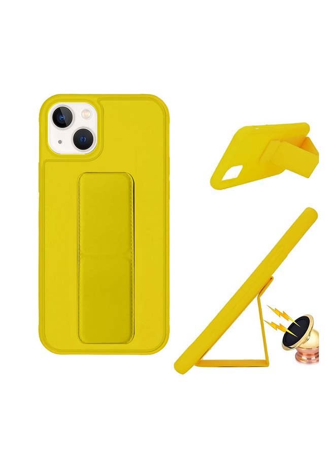 مارجون غطاء حماية واق مع مسند بمقبض للإصبع لهاتف أبل آيفون 13 أصفر - Image 4