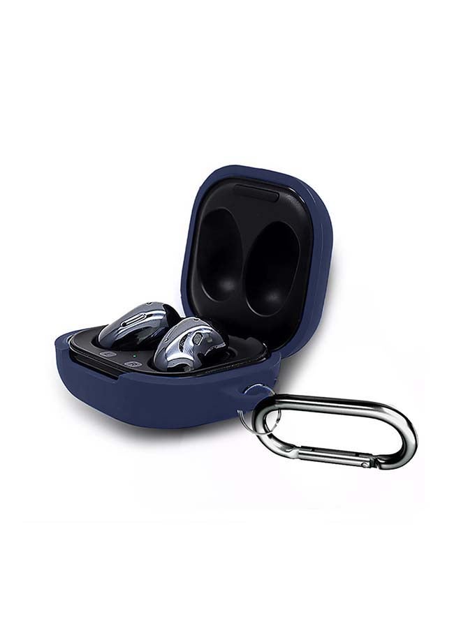 MARGOUN Protective Case With Keychain Carabiner For Samsung Galaxy Buds2/Buds Pro/Buds Live Dark Blue - Image 1