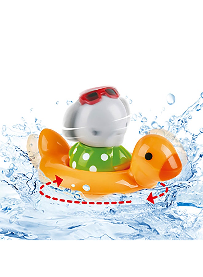 Spin Splash 'n' Swim Elephant Bath Toy | Interactive Water Play for Toddlers | Color-Changing Duck Ring Float | Wind-Up Spinning Fun | Encourages Color Learning | BPA-Free | Bath and Pool Toys 13cm