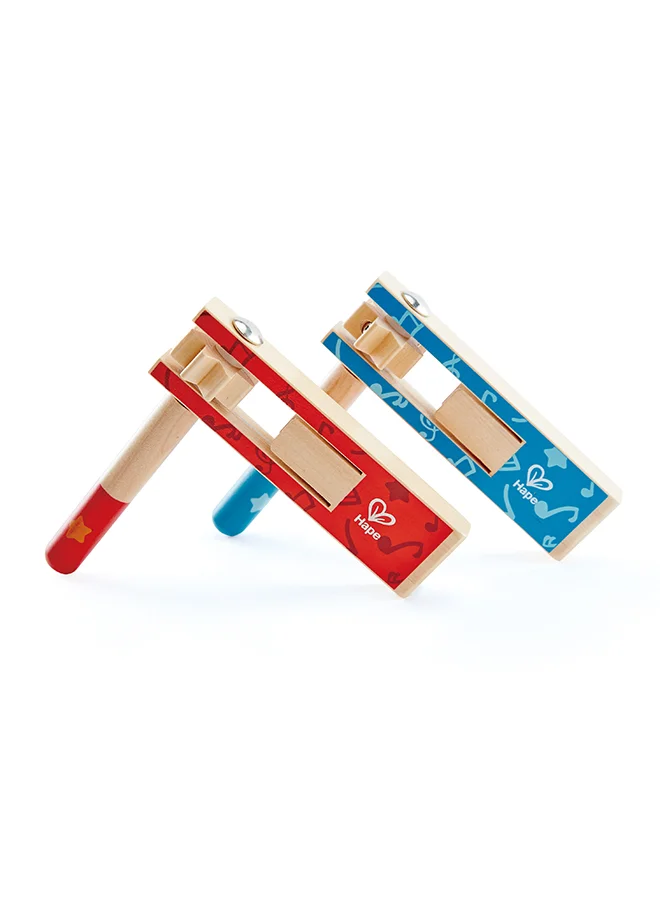 هيب Hape Wooden Cheer-Along Noisemakers Blue