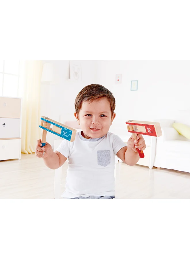 Hape Hape Wooden Cheer-Along Noisemakers Blue 13.1cm