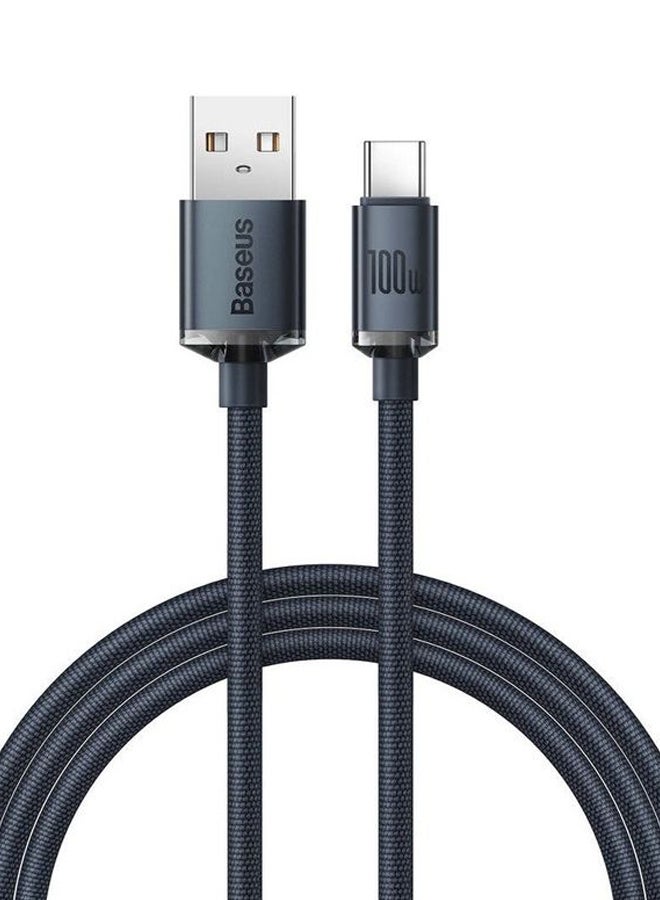 Baseus 100W USB-A to USB-C Cable Fast Charge, Aluminum Alloy Casing Nylon Braided Type-C Cable for Pad Air/iPad Pro, Samsung Galaxy S21/S10/S9/Plus, Huawei, Xiaomi and Many More (1.2M) Black - Image 1