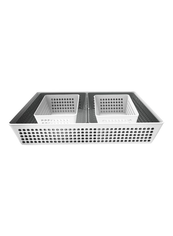 5-Piece  Storage Basket Set White/Grey