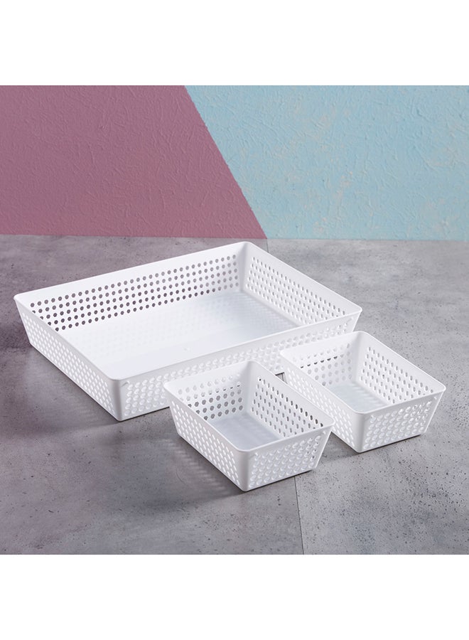 5-Piece  Storage Basket Set White/Grey