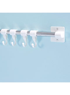 Home Box Wall Hook Set With Rod White 50 x 1.7cm  - Image 4