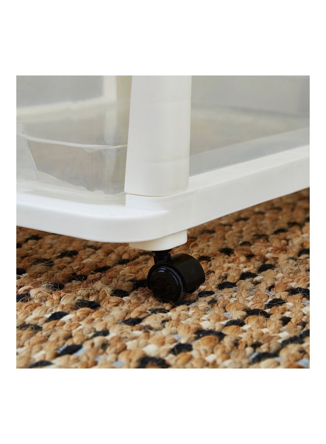 Home Box - Kevin 4-Tier Drawer Set With Wheels Clear/White 44x77cm - Image 1