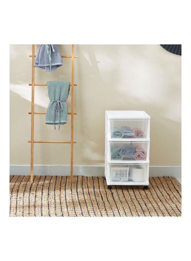 Home Box Kevin 3-Tier Drawer Set With Wheels Clear/White 44x59cm  - Image 1